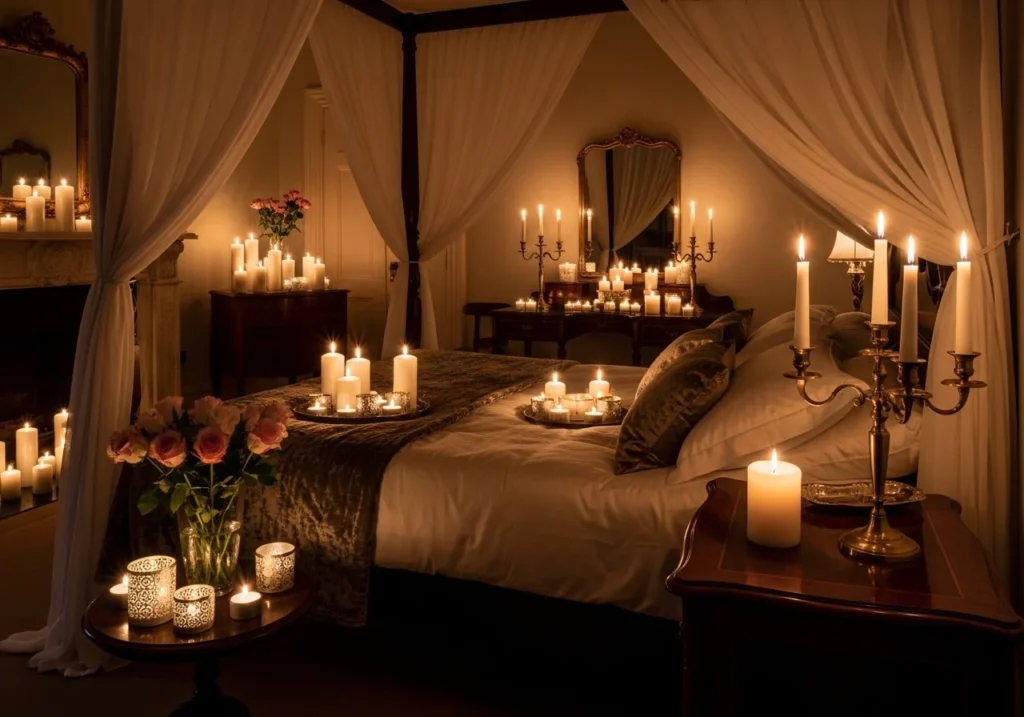 Elegant vanity setup inspired by Beauty and the Beast theme