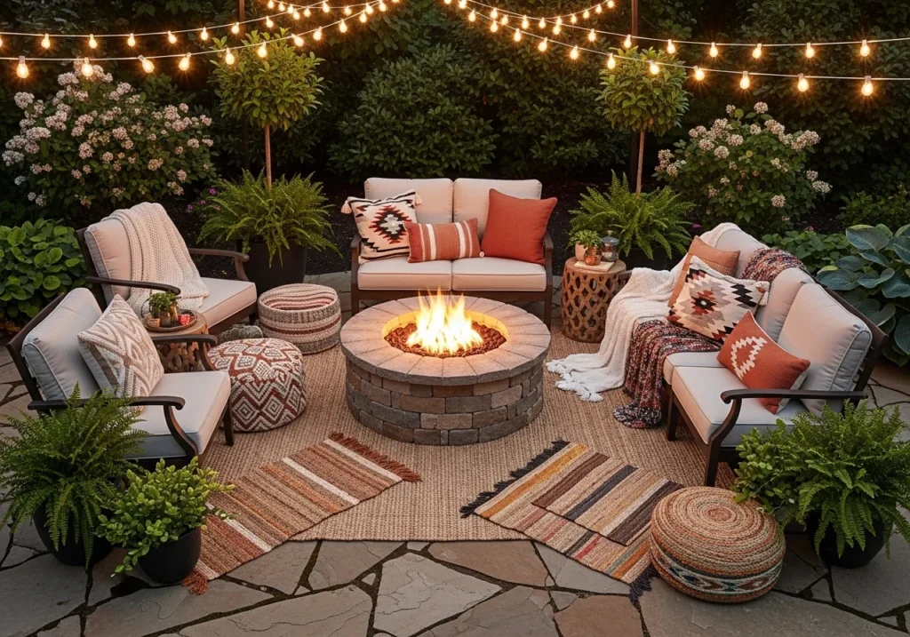 Stylish patio decor ideas with cozy seating, outdoor lighting, plants, and modern furniture for a beautiful upgraded outdoor space