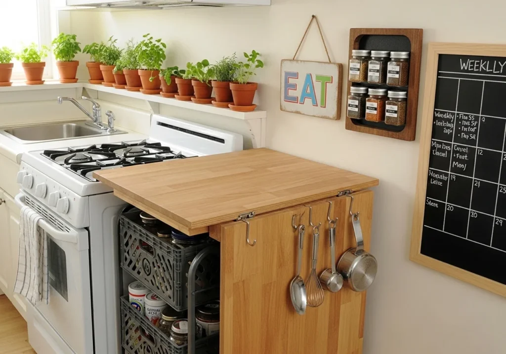 DIY home decor setup with handmade wall art, cozy lighting, budget-friendly decorations, and stylish accessories creating a warm aesthetic space.