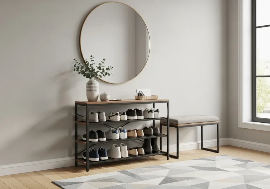 modern shoe rack ideas for organized stylish home with space saving storage design
