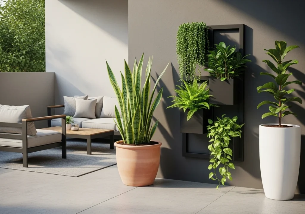Stylish patio decor ideas with cozy seating, outdoor lighting, plants, and modern furniture for a beautiful upgraded outdoor space