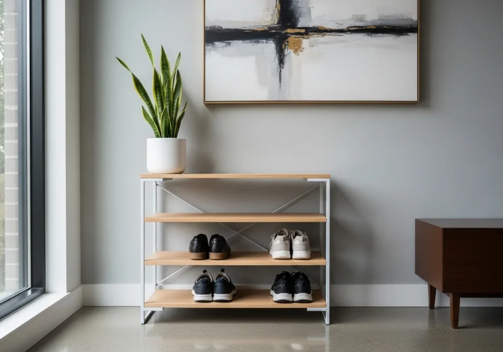 modern shoe rack ideas for organized stylish home with space saving storage design