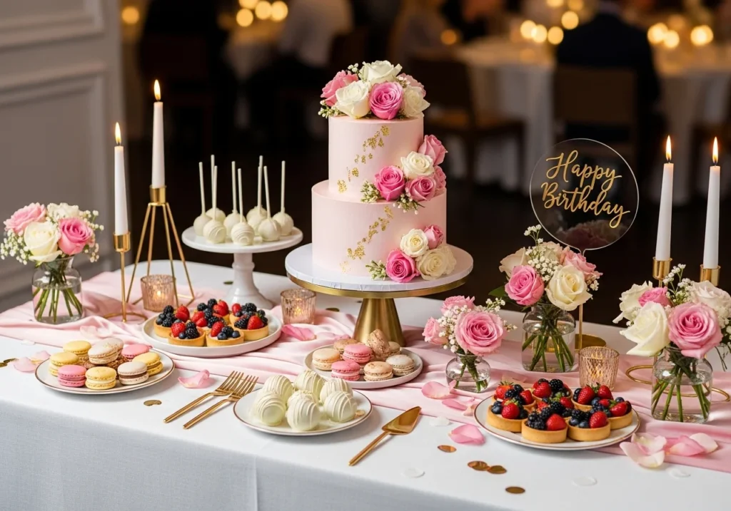 stunning birthday decoration at home ideas with balloons lights cake and stylish party setup