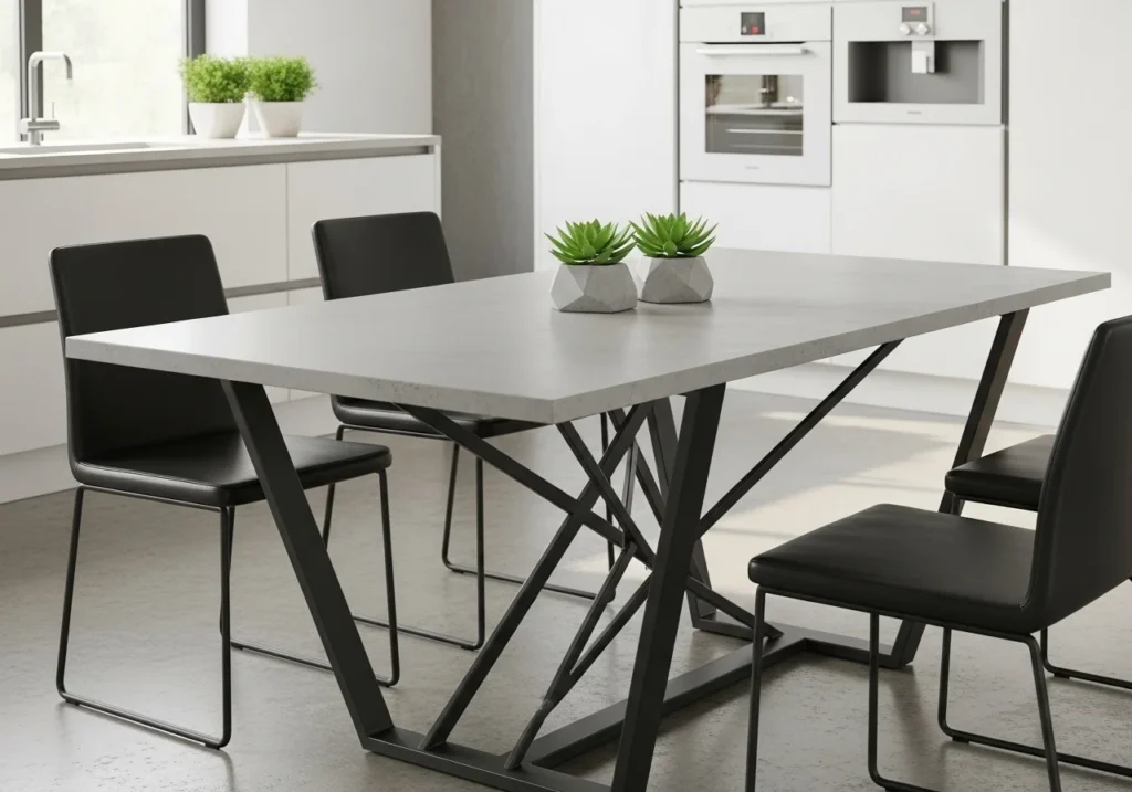 Modern kitchen dining table ideas with stylish space-saving design for small and large homes featuring elegant chairs and cozy decor.