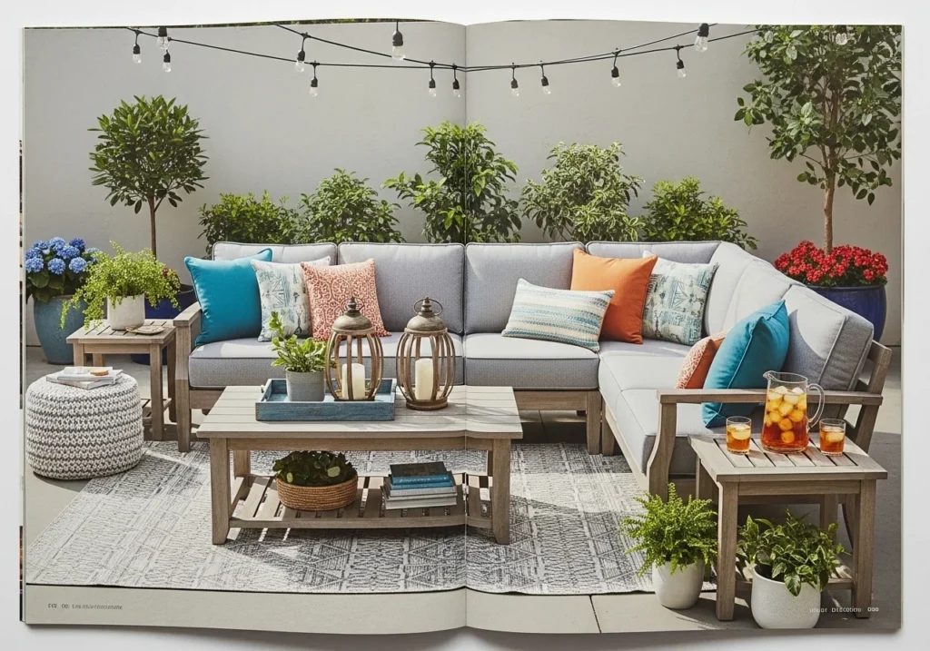 Stylish patio decor ideas with cozy seating, outdoor lighting, plants, and modern furniture for a beautiful upgraded outdoor space