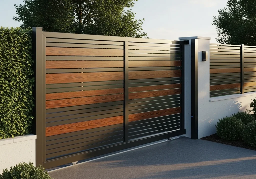 Luxury sliding modern gate design with premium home entrance