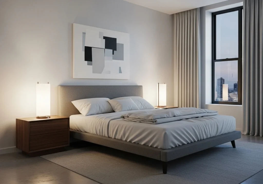 Modern bedroom design ideas with cozy stylish decor, elegant furniture, soft lighting, and functional layout for a beautiful relaxing space.