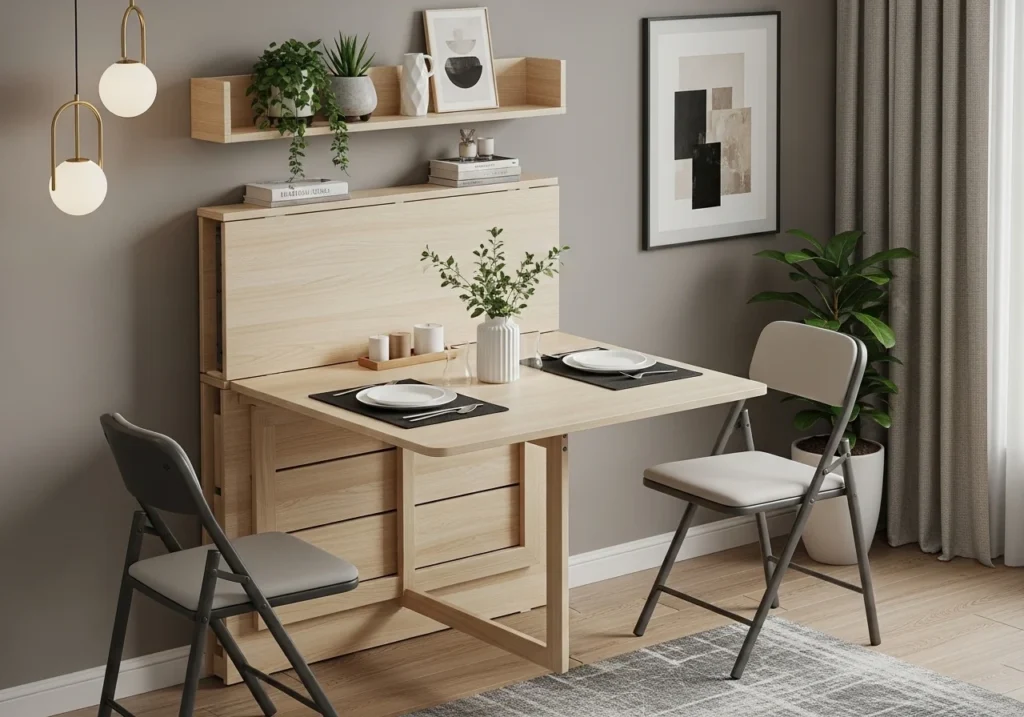 Modern kitchen dining table ideas with stylish space-saving design for small and large homes featuring elegant chairs and cozy decor.