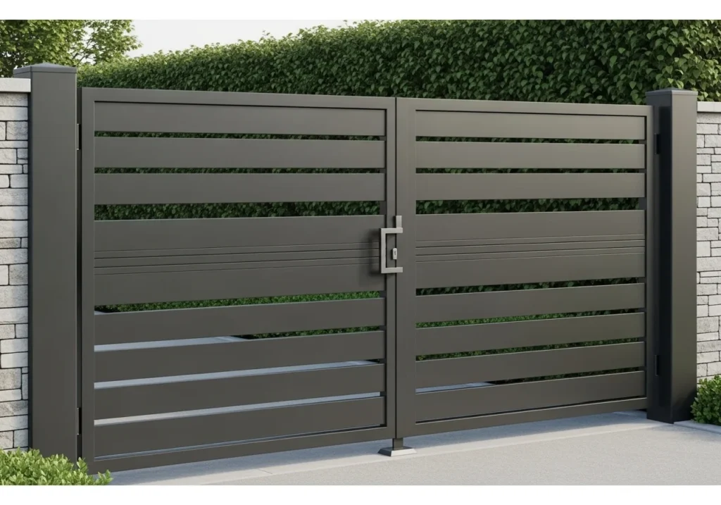 Luxury sliding modern gate design with premium home entrance