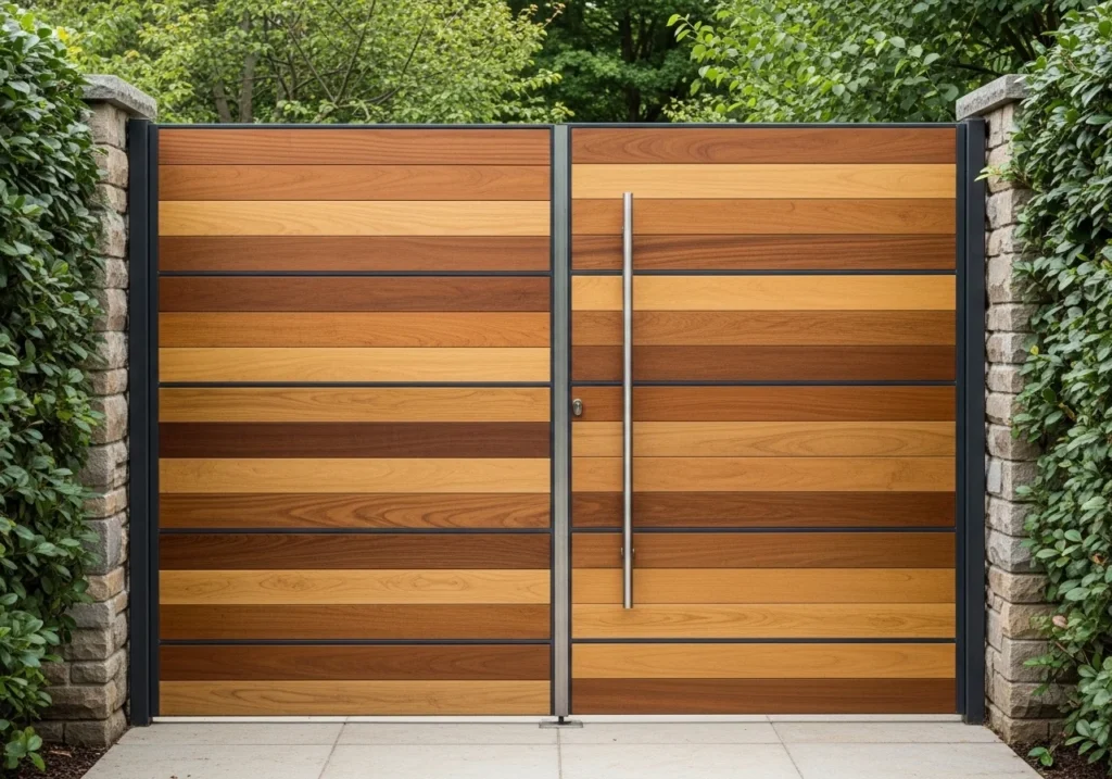 Geometric modern gate design with stylish black finish