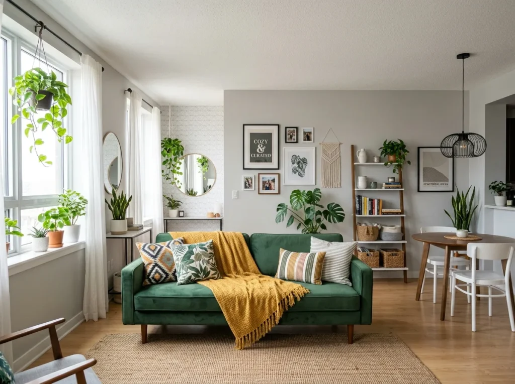 apartment decor ideas for stylish cozy home with modern furniture and warm lighting