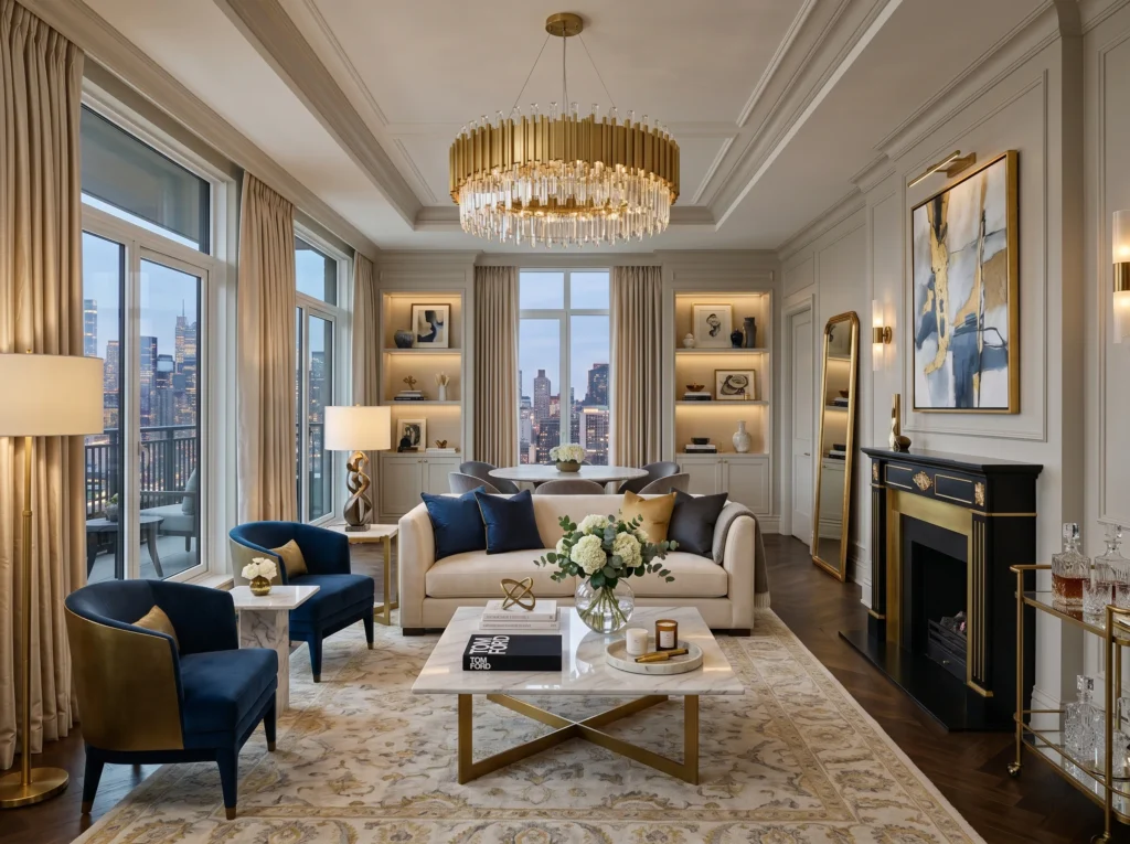 apartment decor ideas for stylish cozy home with modern furniture and warm lighting
