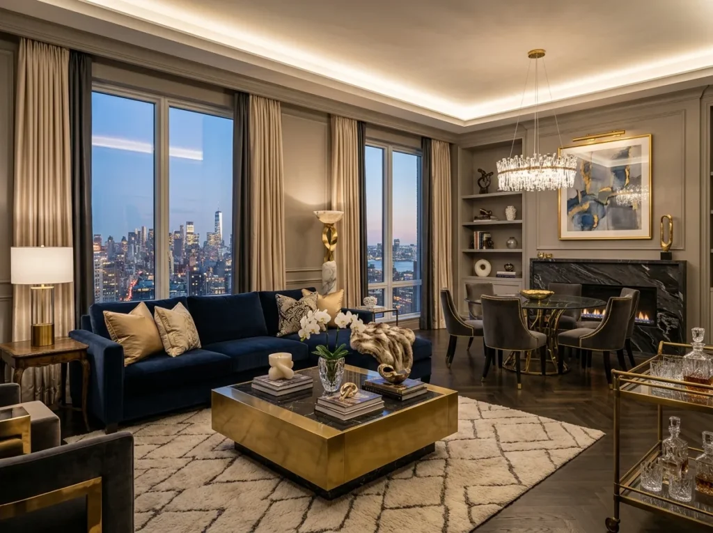 apartment decor ideas for stylish cozy home with modern furniture and warm lighting