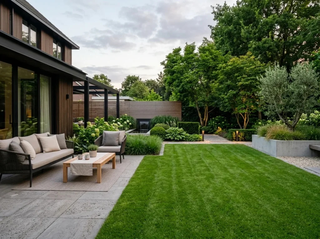 stunning garden decoration ideas with plants lighting and cozy outdoor seating setup