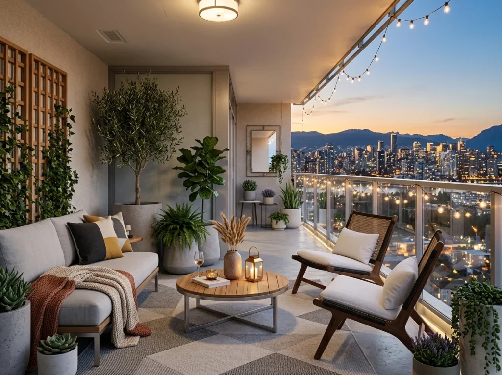 apartment balcony decor ideas for small outdoor spaces with cozy seating and stylish design
