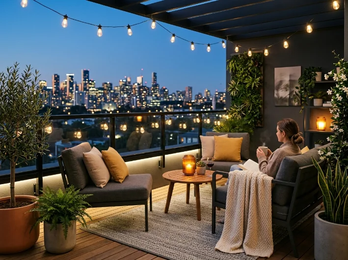 apartment balcony decor ideas for small outdoor spaces with cozy seating and stylish design