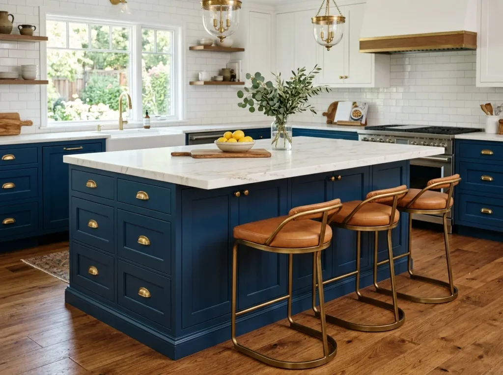 layered kitchen lighting with pendants and under-cabinet LEDs