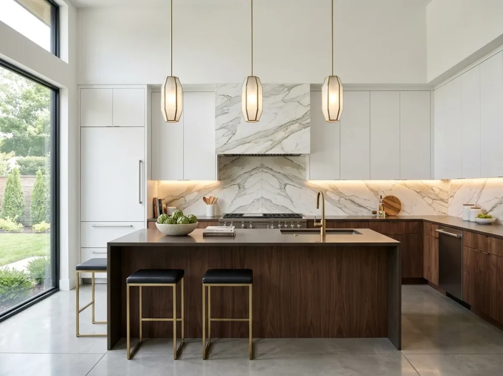 Stylish modern kitchen backsplash ideas with luxury tiles, sleek patterns, and elegant contemporary kitchen wall designs for 2026 inspiration.