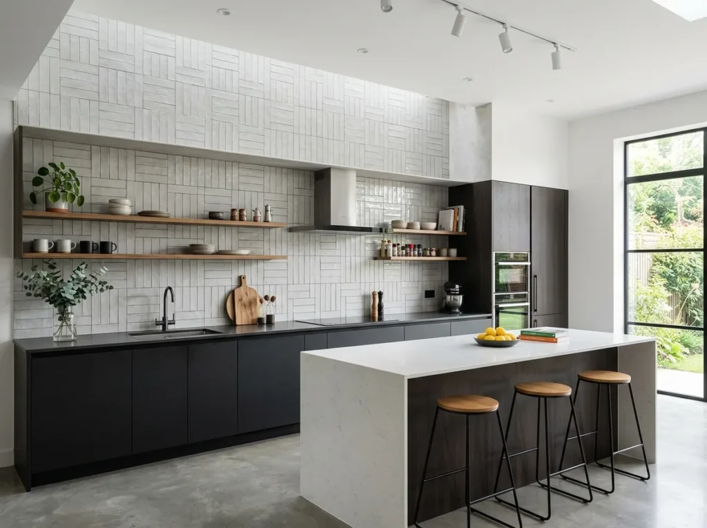 Stylish modern kitchen backsplash ideas with luxury tiles, sleek patterns, and elegant contemporary kitchen wall designs for 2026 inspiration.