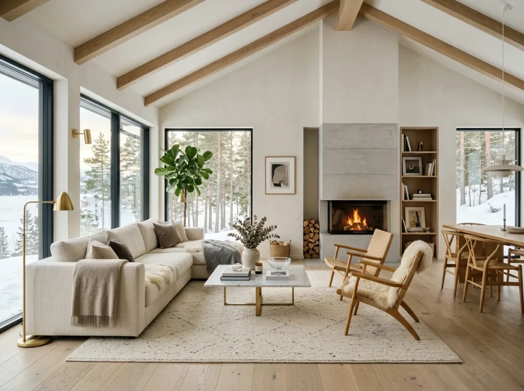Beautiful Scandinavian interior design ideas featuring cozy modern home decor with neutral tones, minimalist furniture, natural wood accents, and bright spaces.
