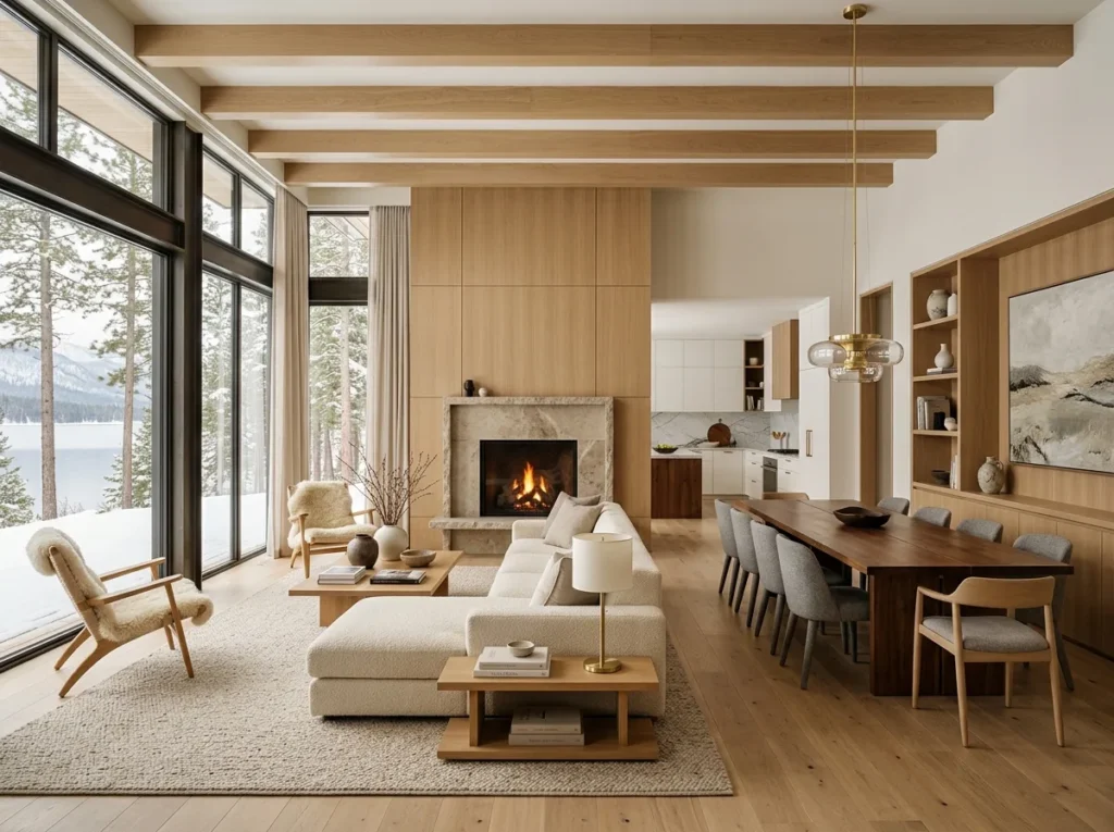 Beautiful Scandinavian interior design ideas featuring cozy modern home decor with neutral tones, minimalist furniture, natural wood accents, and bright spaces.