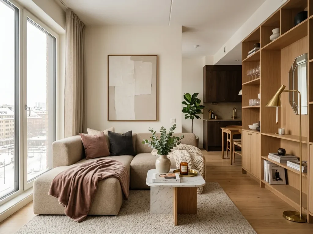Beautiful Scandinavian interior design ideas featuring cozy modern home decor with neutral tones, minimalist furniture, natural wood accents, and bright spaces.
