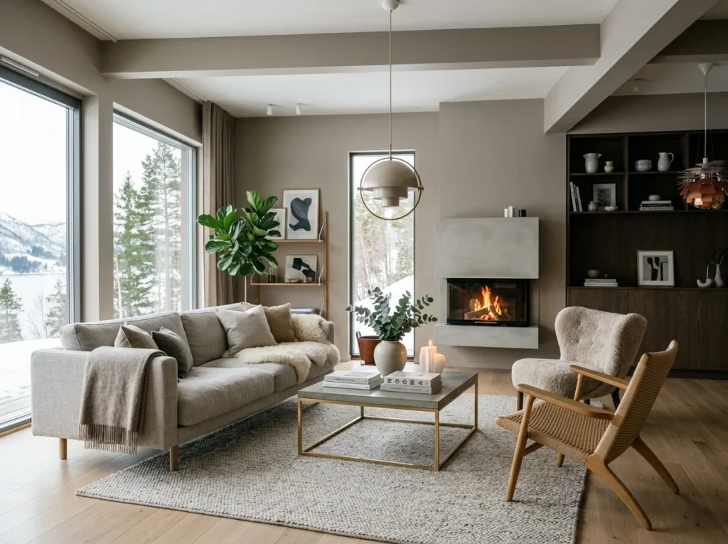 Beautiful Scandinavian interior design ideas featuring cozy modern home decor with neutral tones, minimalist furniture, natural wood accents, and bright spaces.