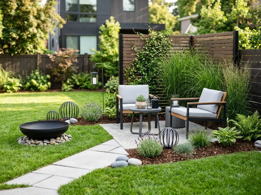 stunning garden decoration ideas with plants lighting and cozy outdoor seating setup