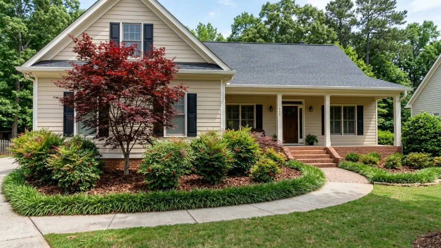 Low-maintenance landscaping with hardy plants for humid southern climates