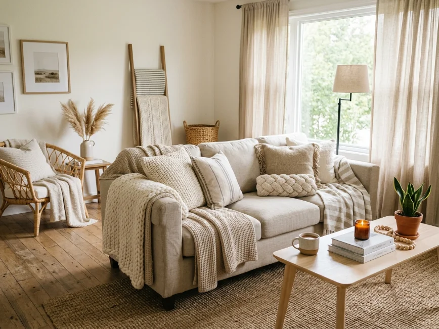 budget-friendly textiles for living room decor