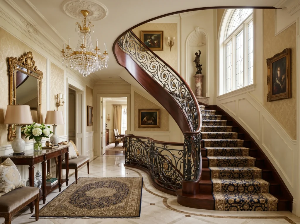 staircase decoration ideas with modern railing wall art lighting and stylish home interior design