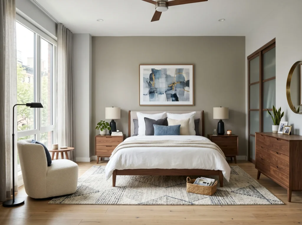 apartment bedroom ideas for small space with stylish cozy decor and modern layout