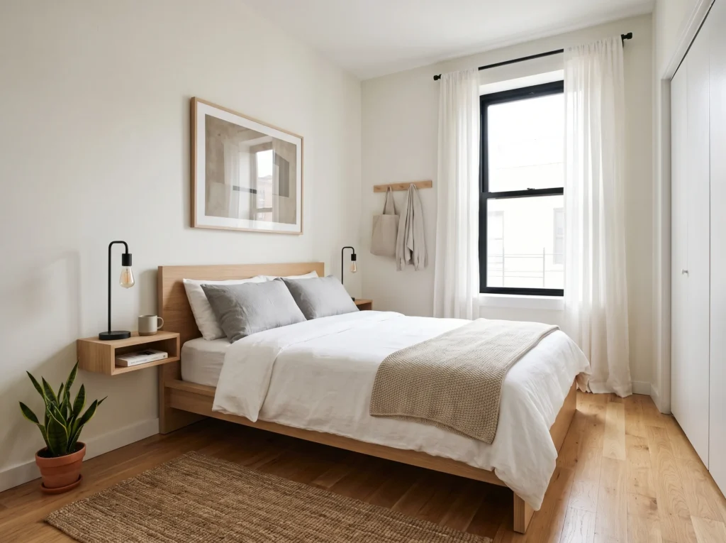 apartment bedroom ideas for small space with stylish cozy decor and modern layout