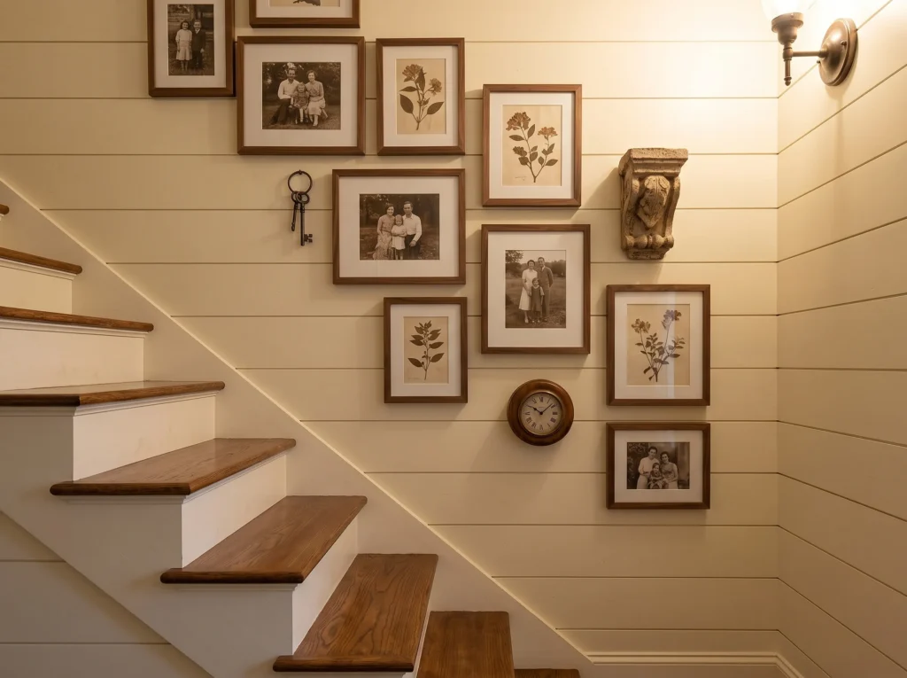 staircase decoration ideas with modern railing wall art lighting and stylish home interior design