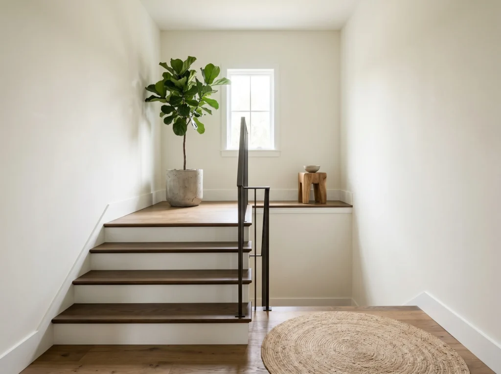 staircase decoration ideas with modern railing wall art lighting and stylish home interior design