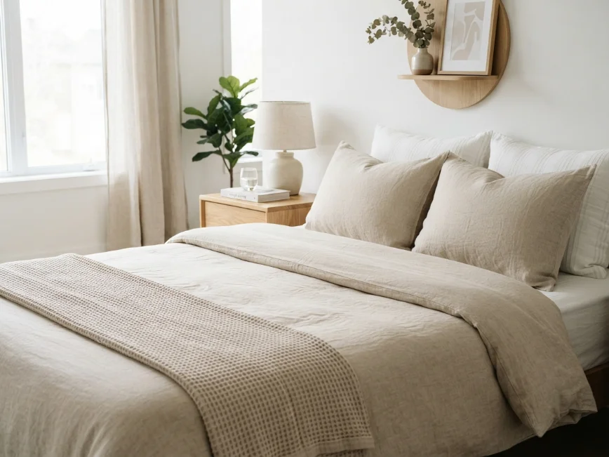 Budget-friendly duvet cover update for an affordable bedroom refresh.