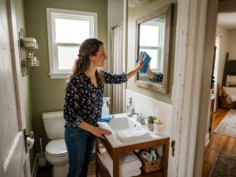 Preparing a guest bathroom before family and friends arrive