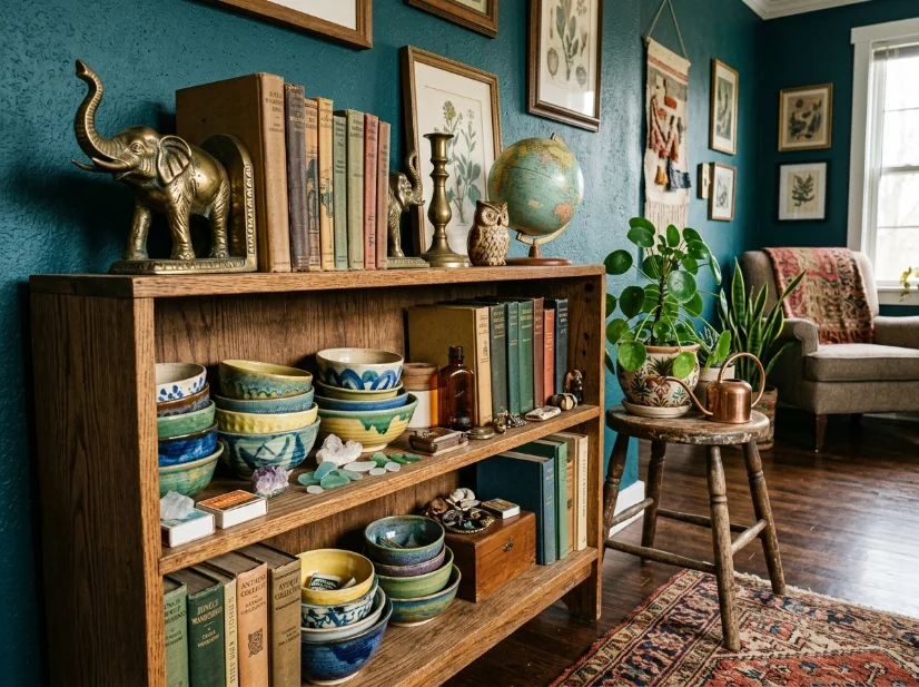 Colorful maximalist living room as the home's statement room