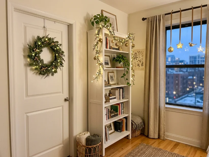 Vertical Christmas decorating ideas for small apartments